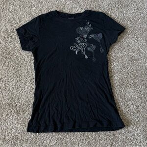 Volcom women’s Graphic Print short Sleeve black tee tshirt top size M